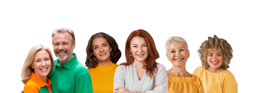 Pessoas sorrindo representando saúde e conexão